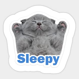 vintage-sleepy cat Sticker